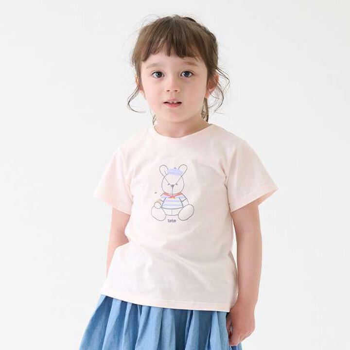 [Link] Quick-Dry Embroidery Half T-Shirt (Kids),Cream, medium image number 21