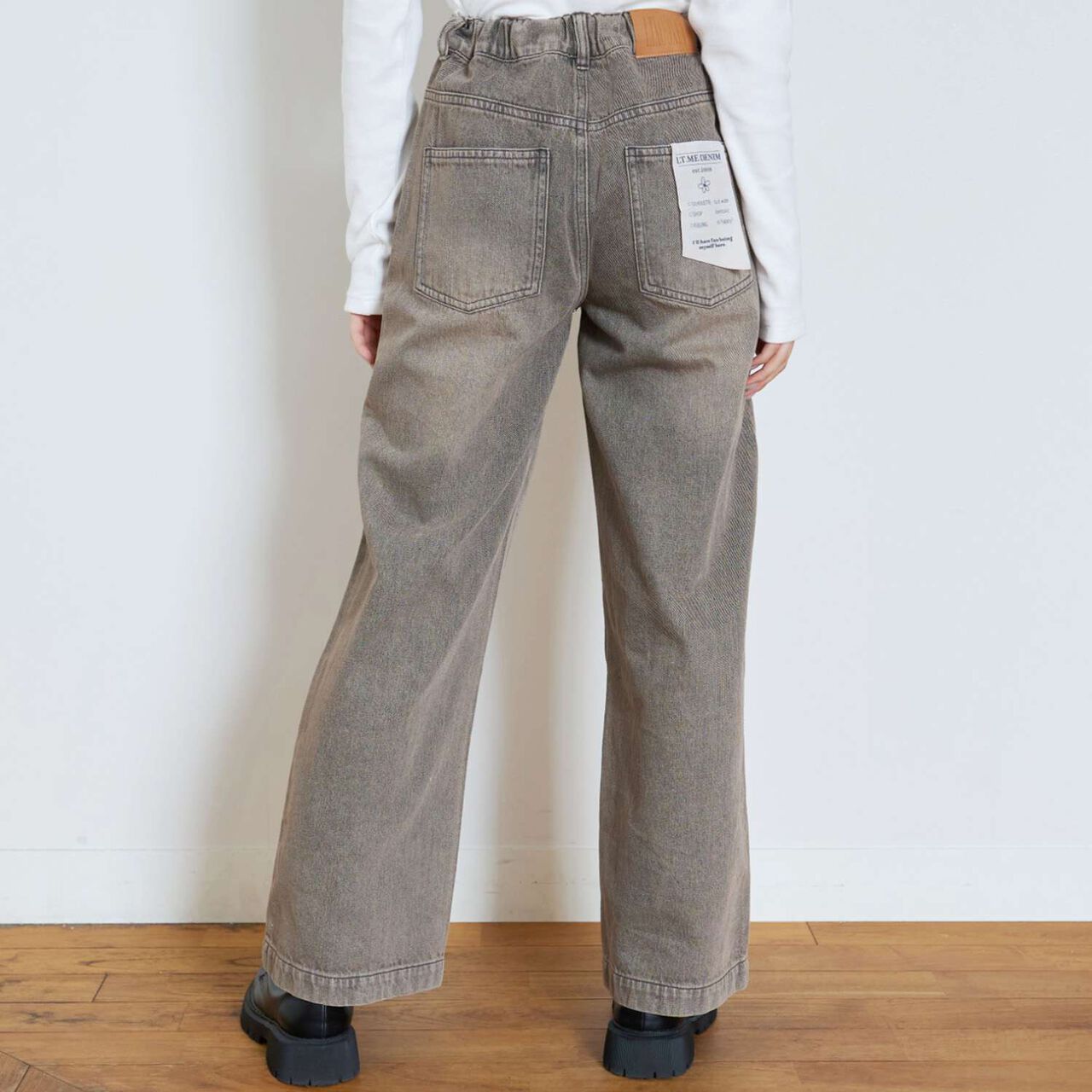 [LTXC] Tack Wide Denim Pants [Set Available],Gray, large image number 4