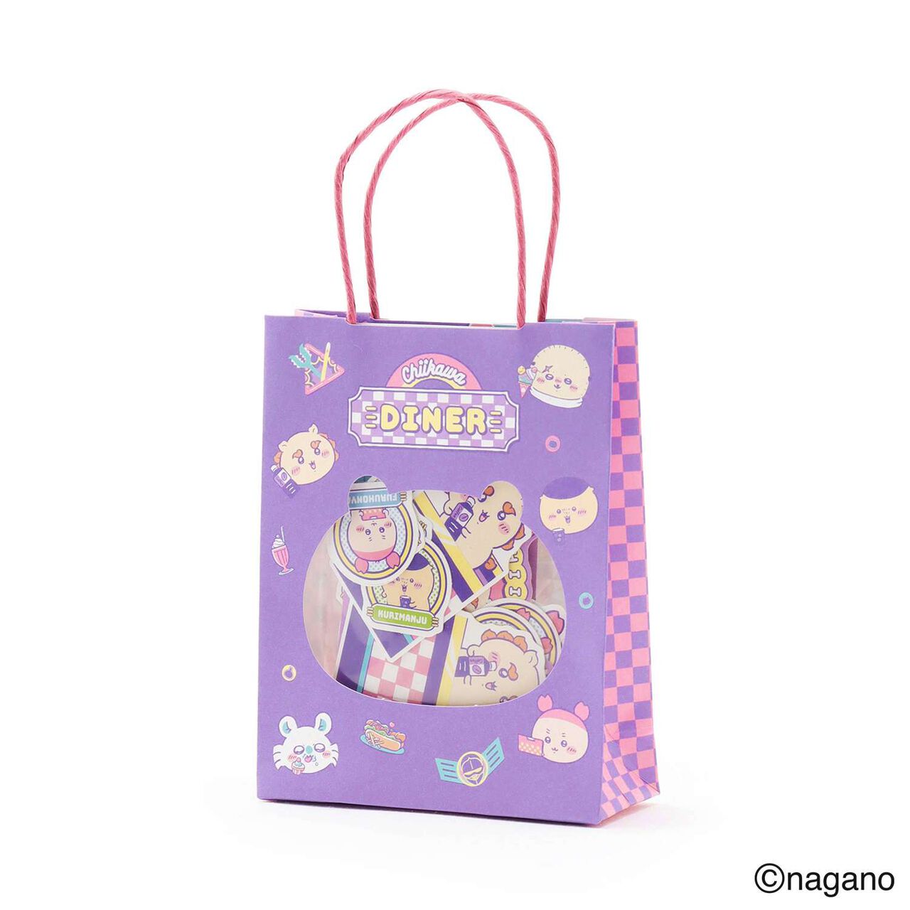 Chikawa Paper Bag with Stickers (51 Pieces),Purple, large image number 0