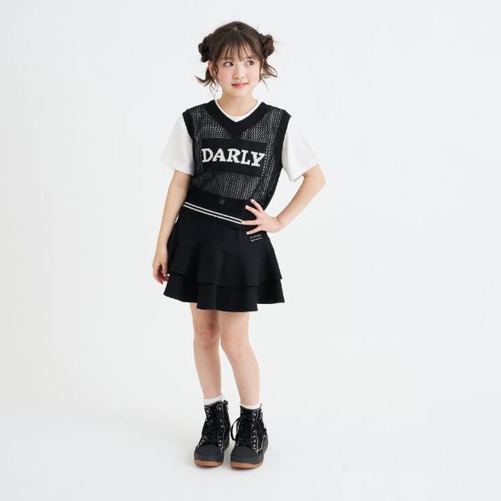 Washable Mesh Knit Vest + Short Sleeve T-Shirt,Sax blue, medium image number 21