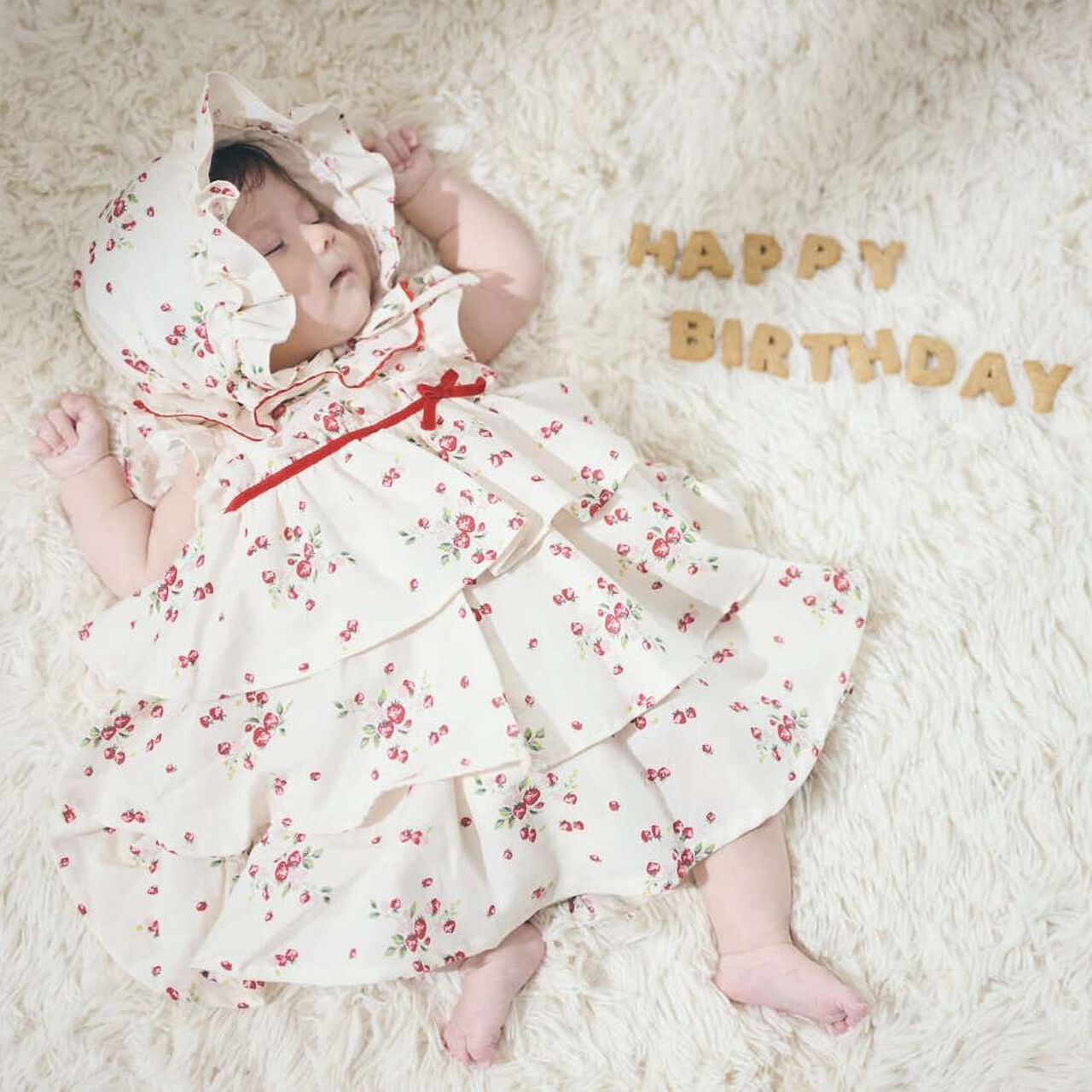 Wild Strawberry First Dress Set [Organic] [Made in Japan],Pearl white, large image number 3
