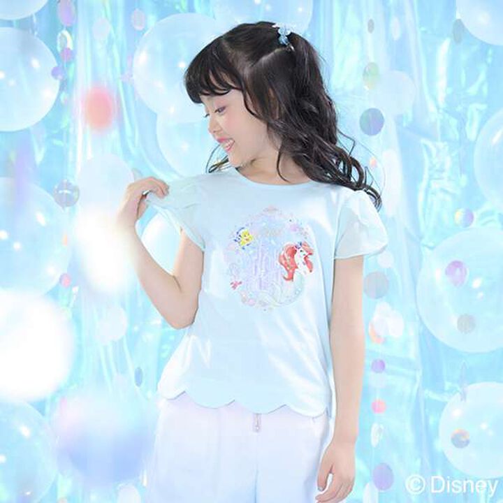 [Disney Ariel] Scalloped Hem T-Shirt,Mint, medium image number 0