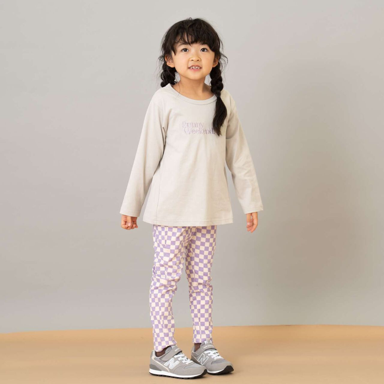 [365D.] Anti-Stain Jersey Knit Pattern Leggings,Dark brown, large image number 1