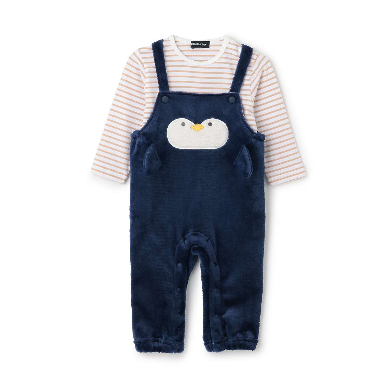 Creature T-Shirt & Boa Fabric Overalls Set,Navy, large image number 7