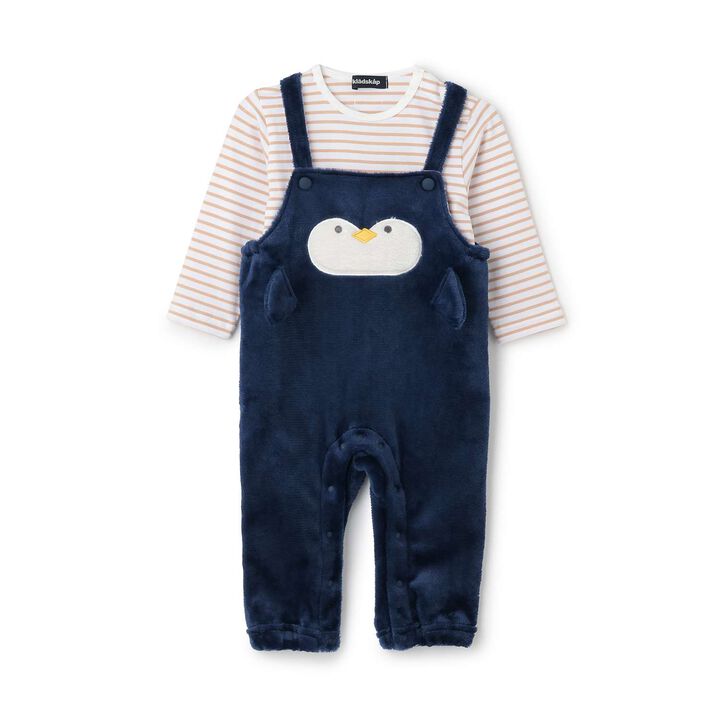 Creature T-Shirt & Boa Fabric Overalls Set,Navy, medium image number 7