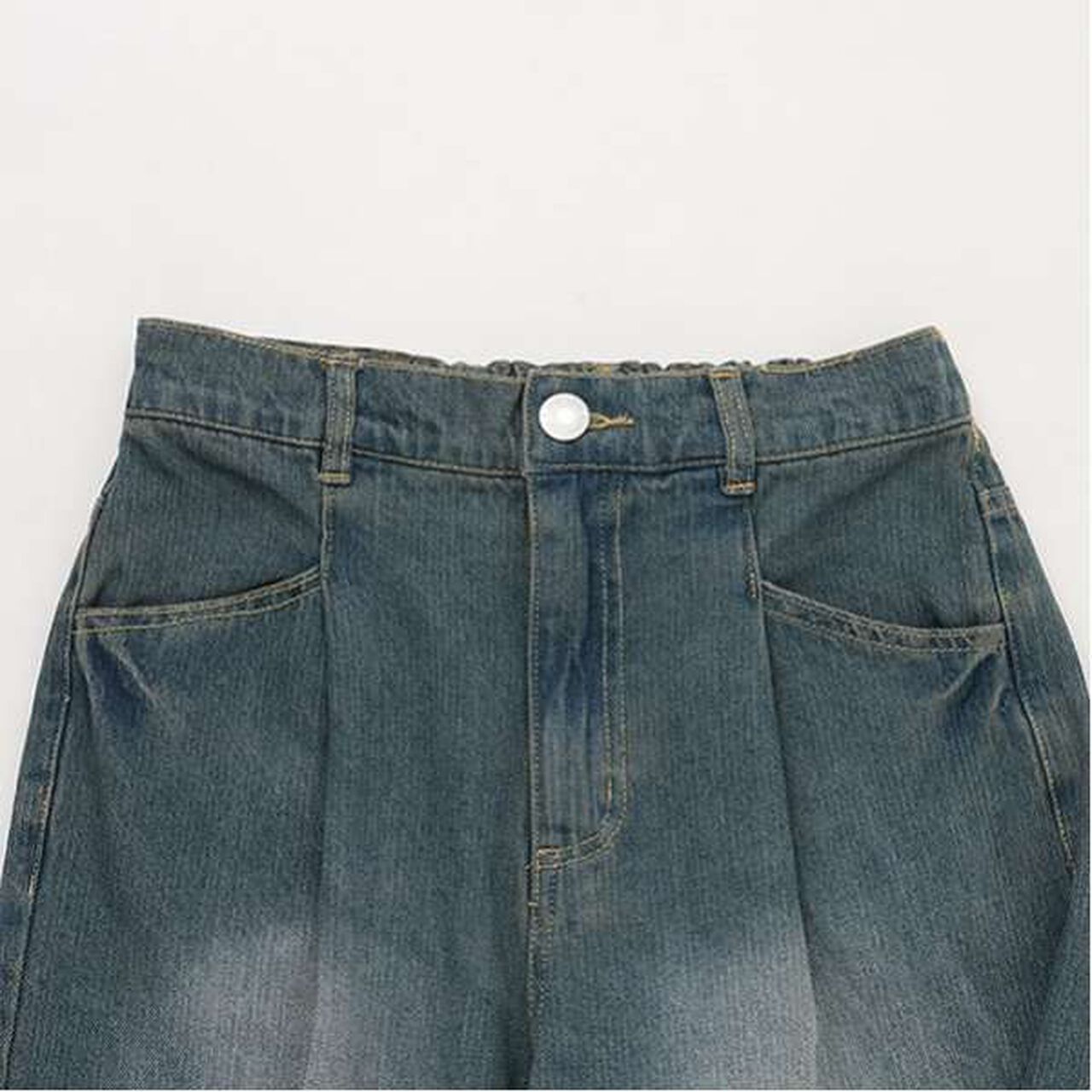 [LTXC] Tuck Half Denim Pants,Black, large image number 3