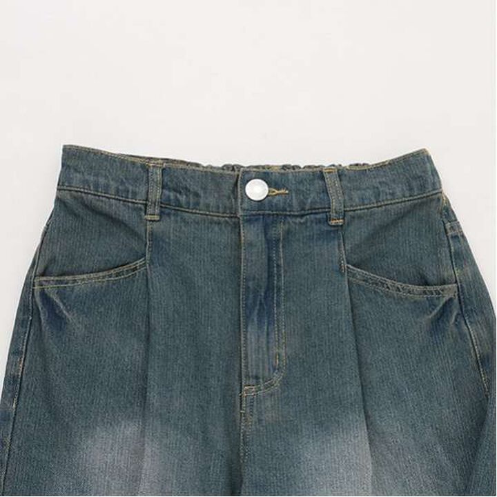 [LTXC] Tuck Half Denim Pants,Black, medium image number 3