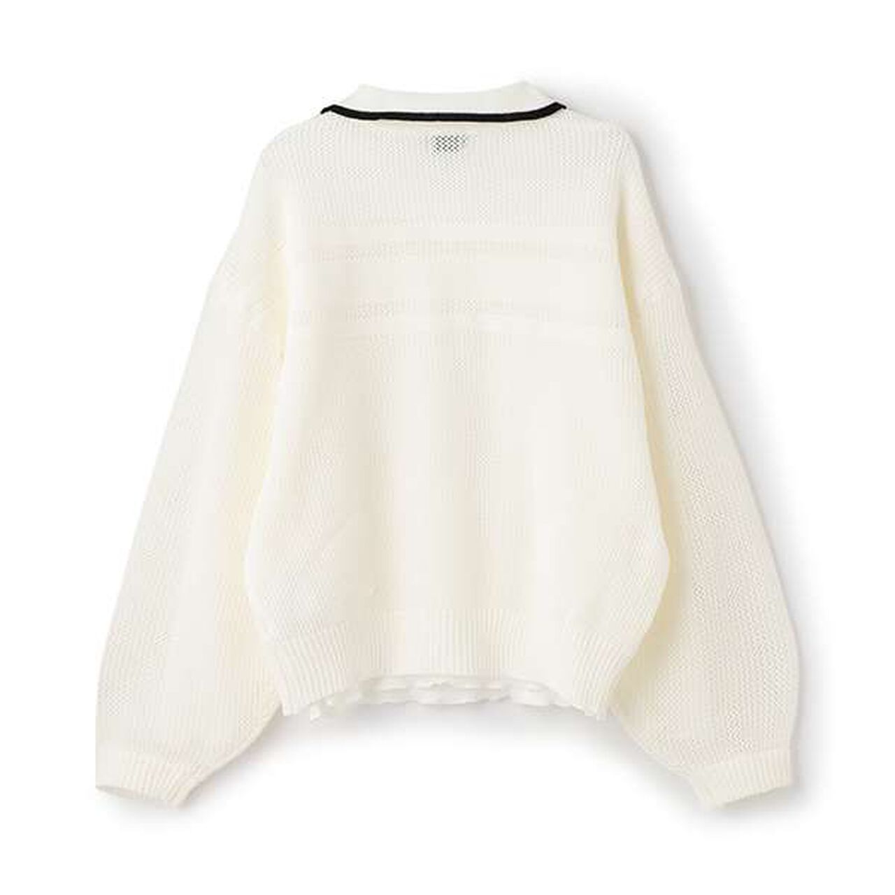 [AMI] Line Collar Mesh Cardigan × Long Sleeve T-Shirt Set,Off white, large image number 4
