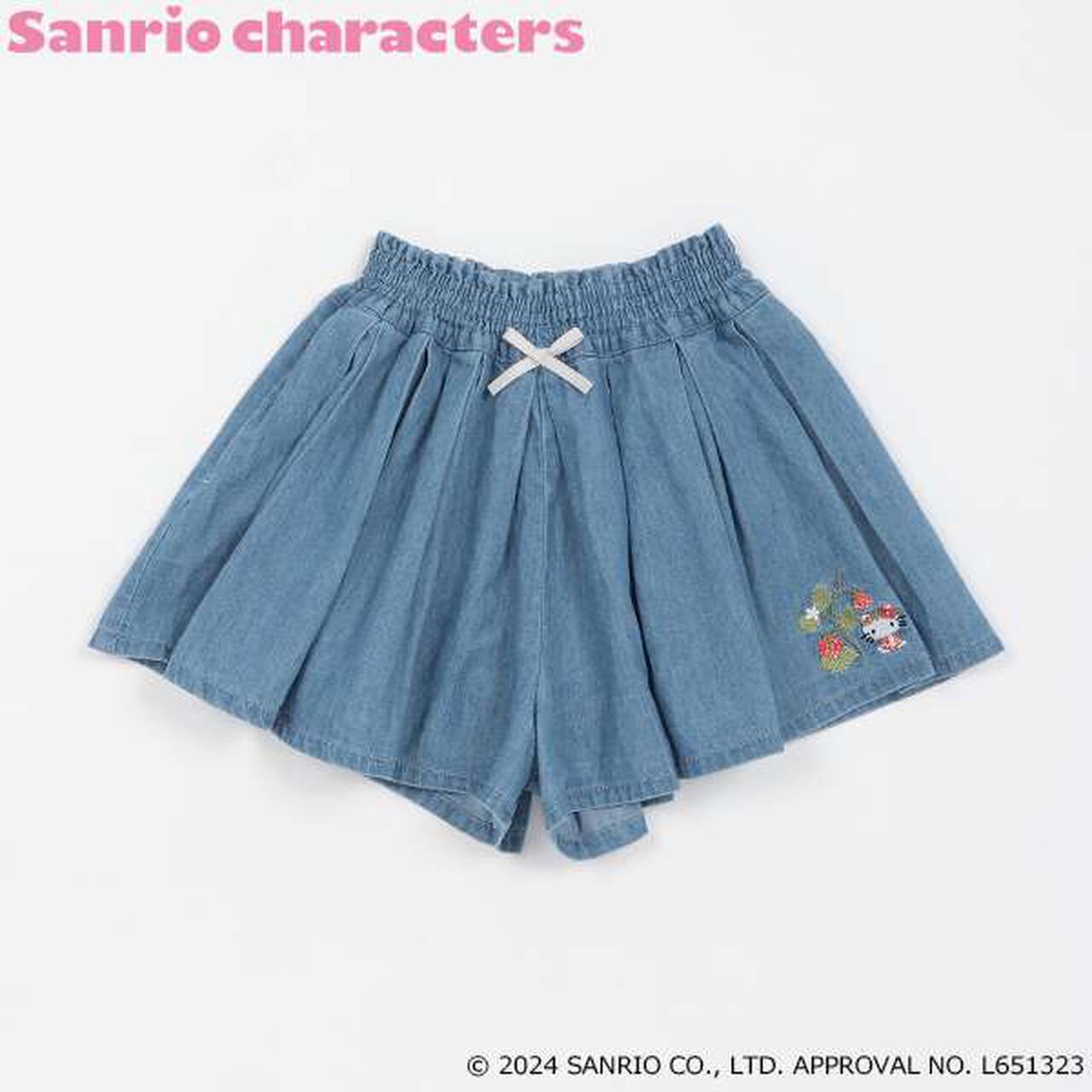 Sanrio Tuck Pleats Culottes,Sax blue, large image number 16