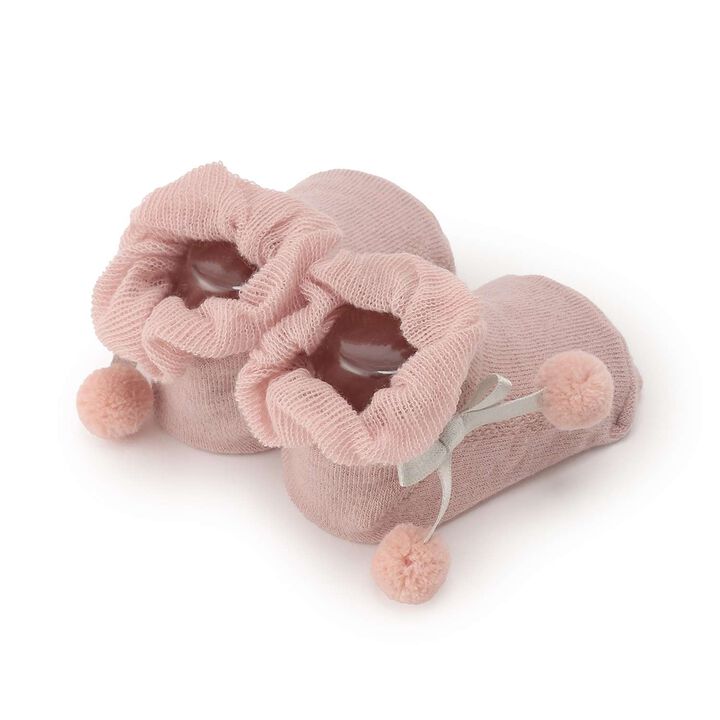 W Pom Pom Cup Socks,Light pink, medium image number 1