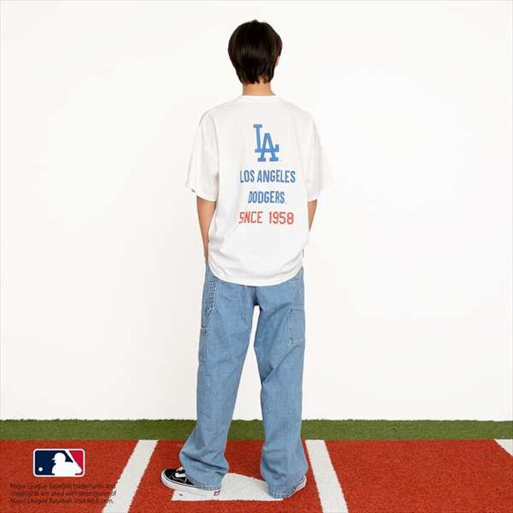 [MLB] Team Logo Print Short Sleeve T-Shirt,Milky white, medium image number 1