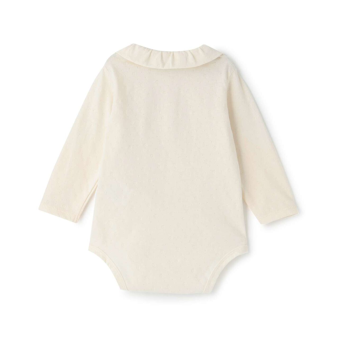 Organic Collar Bodysuit [Made in Japan],Pearl white, large image number 1