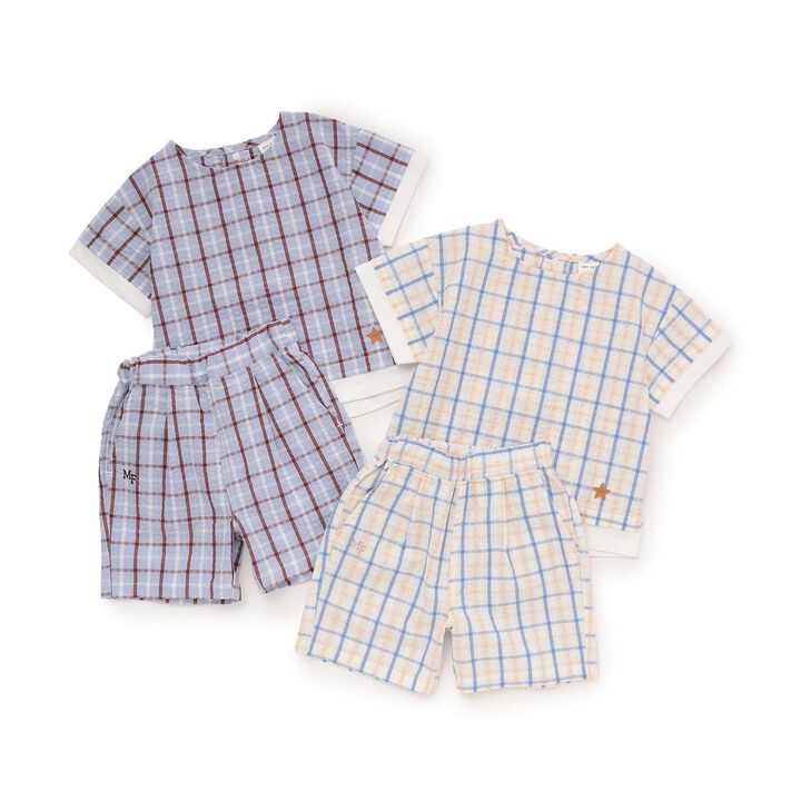 [Fujimoto Miki Collaboration] Boys Checkered Outfit Set,Pearl white, medium image number 20