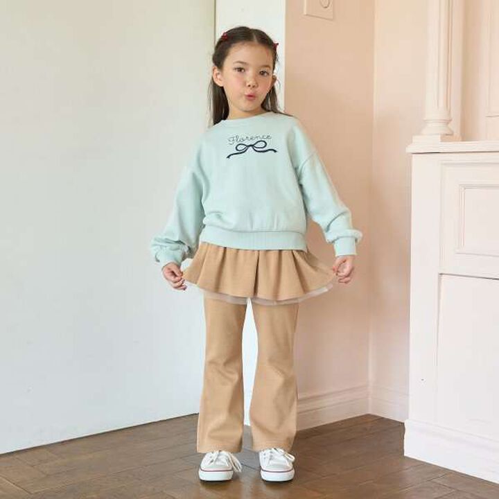 Tomo Pants with Gathered Skirt and Wool Lining Flare Pants,Mint, medium image number 15