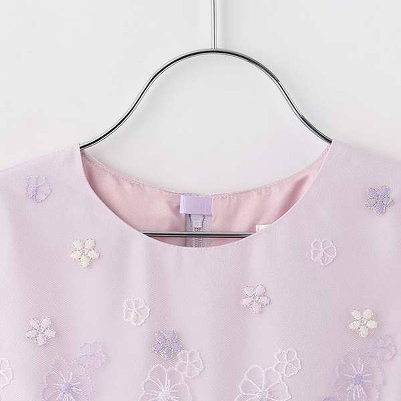 Flower Embroidery Tulle Dress,Lilac, large image number 3