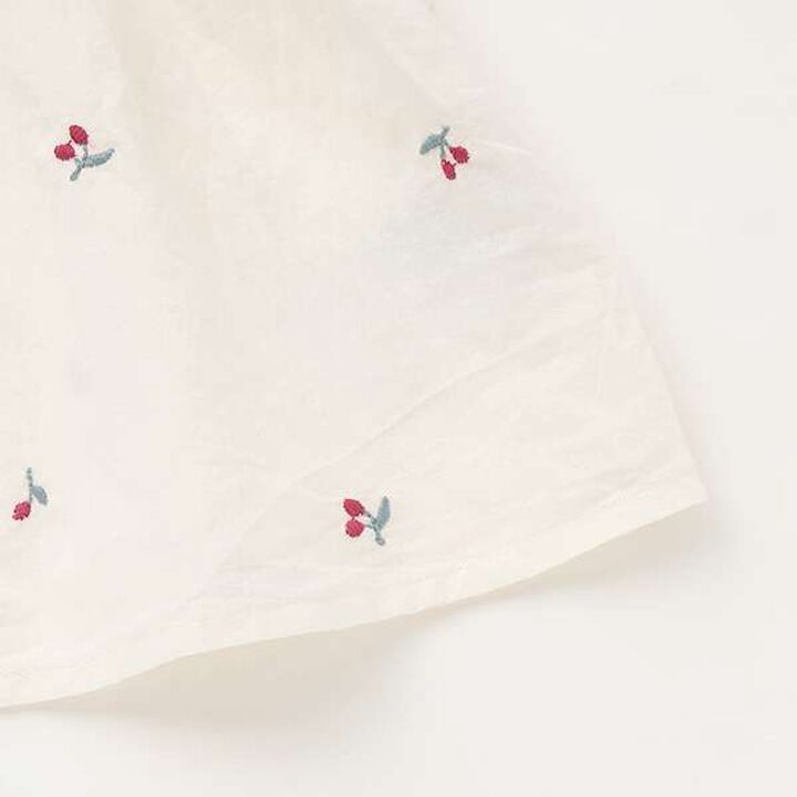 Cherry Embroidery Puff Blouse,Ivory, medium image number 10