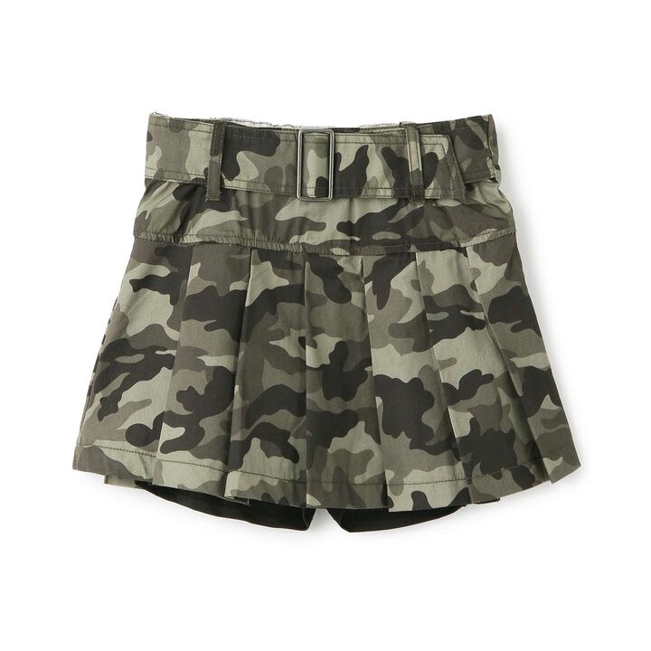 Denim Skirt with Belt and Inner Pants,, medium