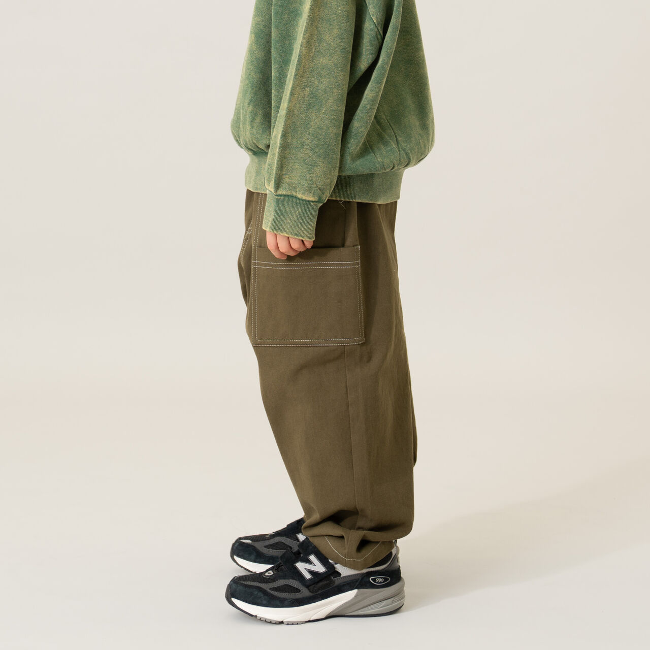 Stitched Cargo Pants,Khaki, large image number 2