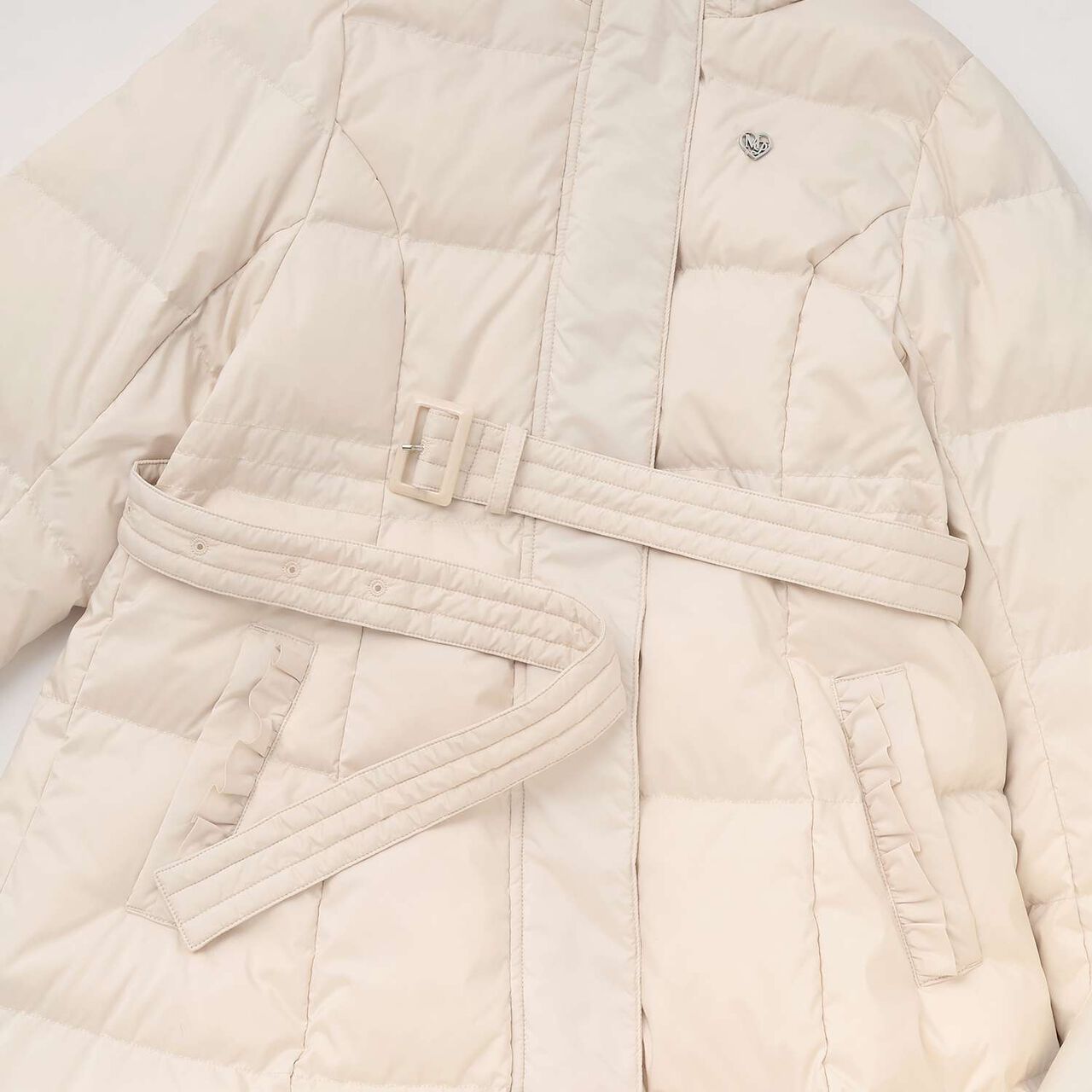 [Restock] Water-Repellent Long Down with Belt and Ribbon Pocket,Navy, large image number 5