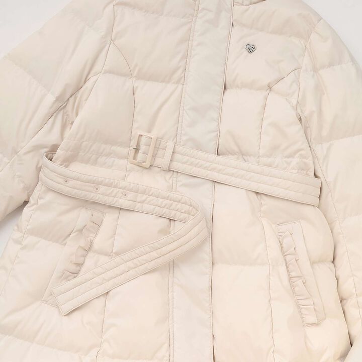 [Restock] Water-Repellent Long Down with Belt and Ribbon Pocket,Navy, medium image number 5