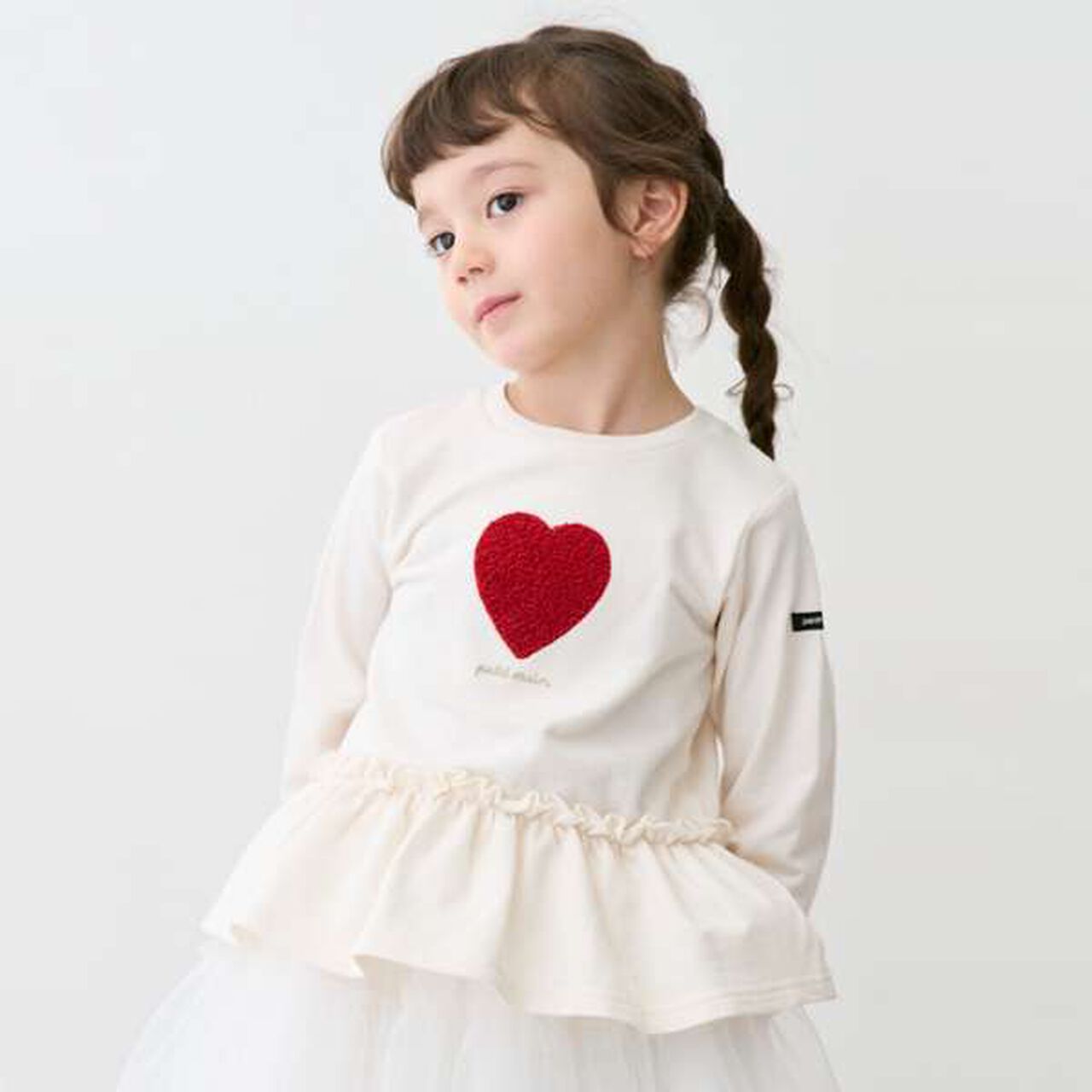 [Link] Heart Peplum Sweatshirt (Kids),Navy, large image number 17