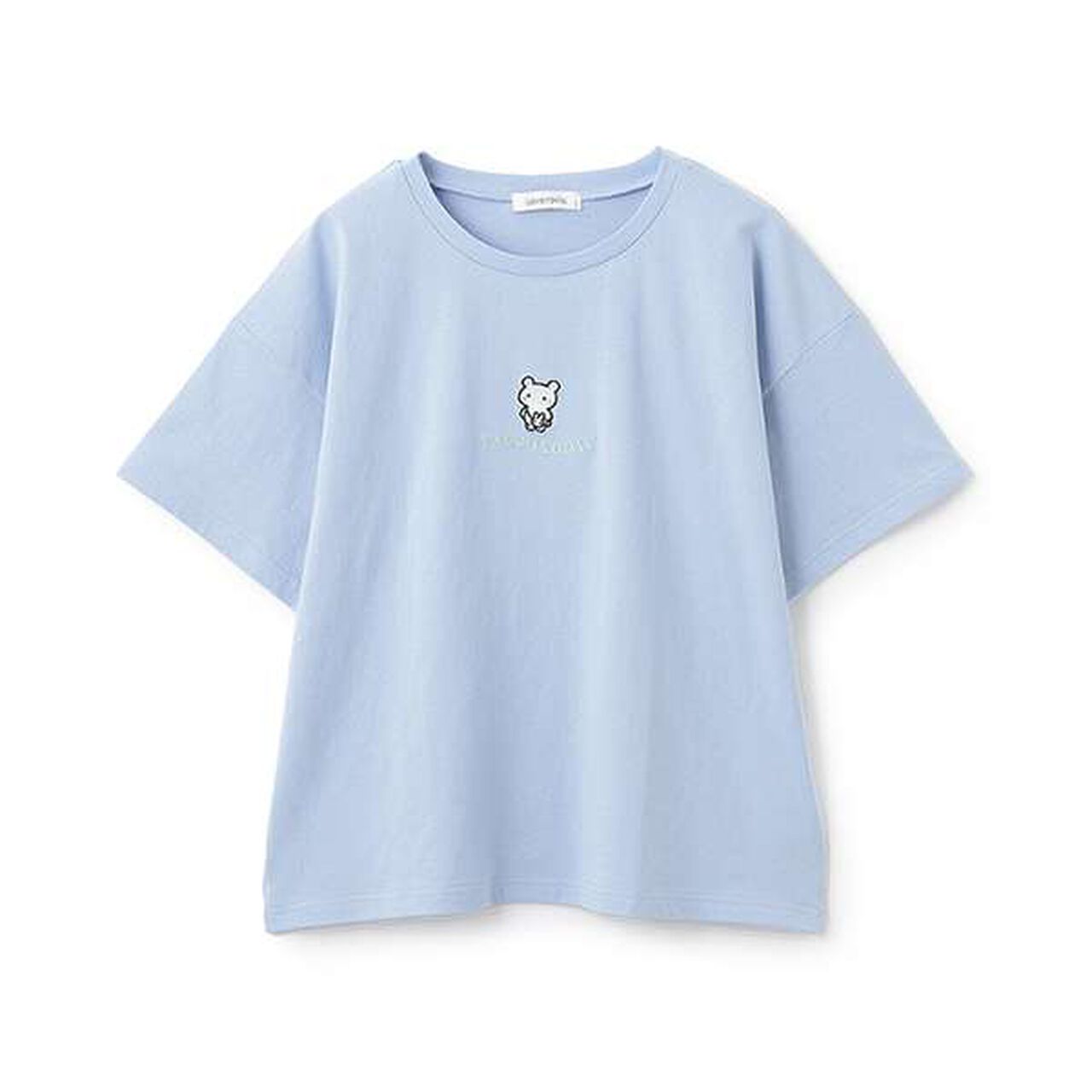 Front Character Embroidery T-Shirt,Sax blue, large image number 12