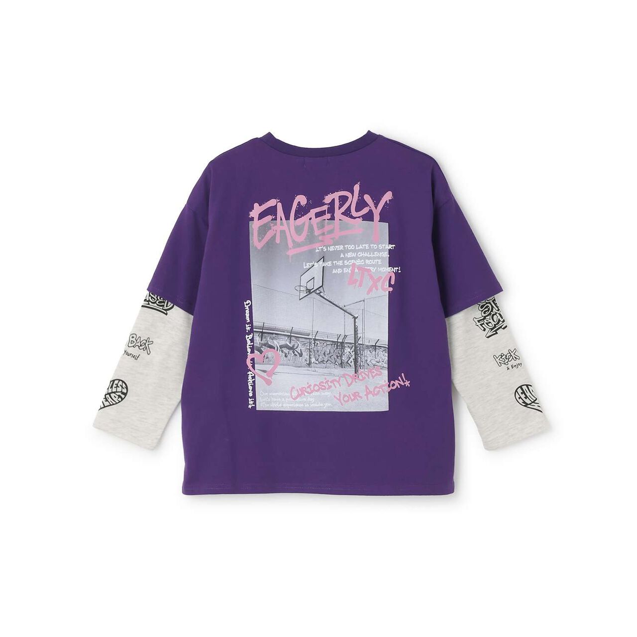 [LTXC/Quick-Dry] Loose T-Shirt Layered Set,Purple, large image number 11