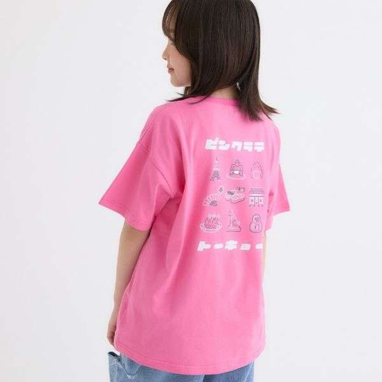 [Tokyo Limited] Pink Latte Tokyo Big T-Shirt, 100% Cotton,Pink, large image number 0