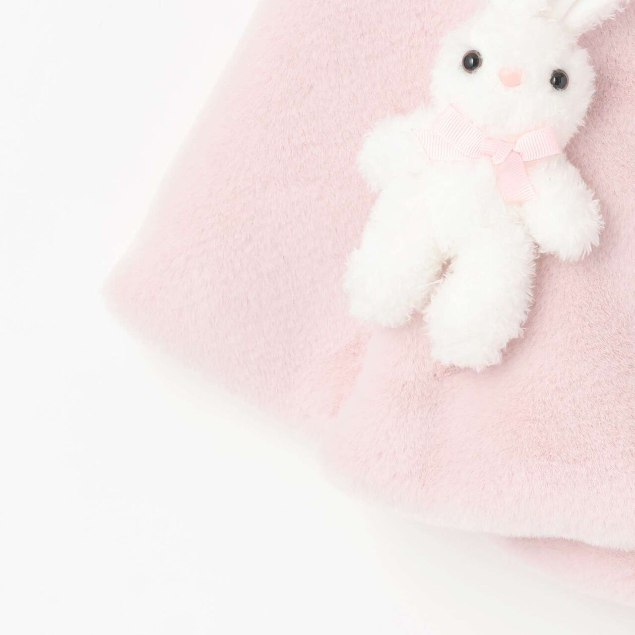 Rabbit Faux Fur Cape,Pink, large image number 4