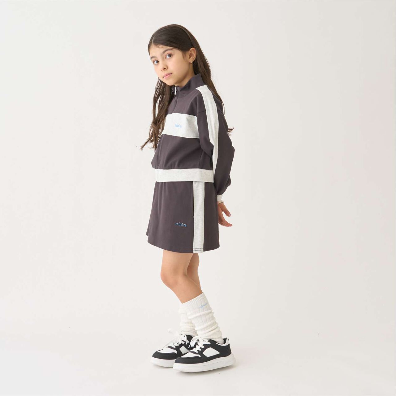 Quick-Dry Track Jacket & Skirt Set,Charcoal gray, large image number 4