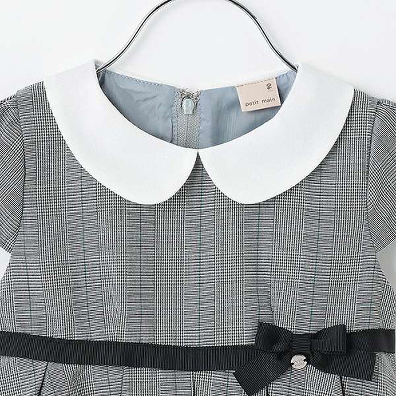 Occasion Collar Pleated One-Piece Dress,Light gray, large image number 13