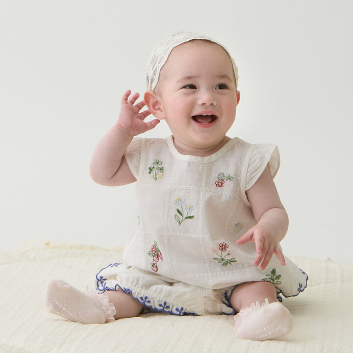 [Link] Indian Cotton Embroidery Outfit Set,Pearl white, medium image number 8