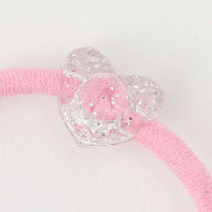 25th Anniversary Sparkling Heart Logo Hair Ponytail Holder,Pink, medium image number 3