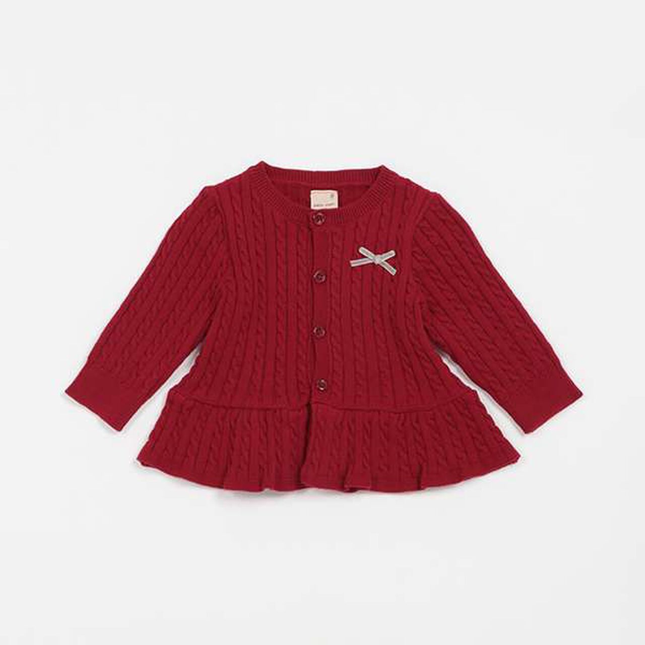 Cable Peplum Cardigan,Ivory, large image number 2