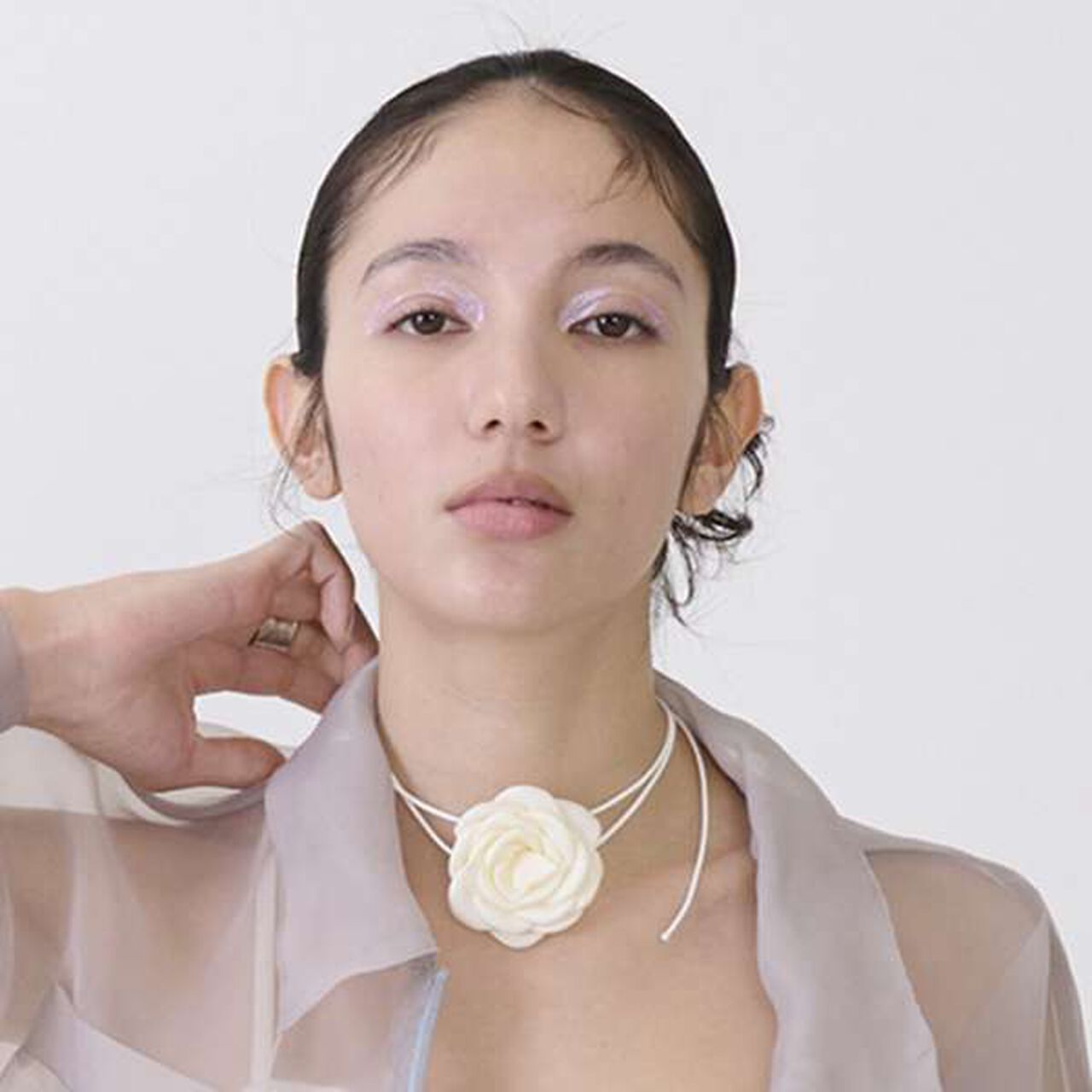 [LADIES] Choker Crop Top in Black,Charcoal gray, large image number 10