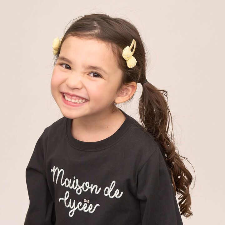 Puffy Ribbon Hair Clip (Set of 2),Light pink, medium image number 9