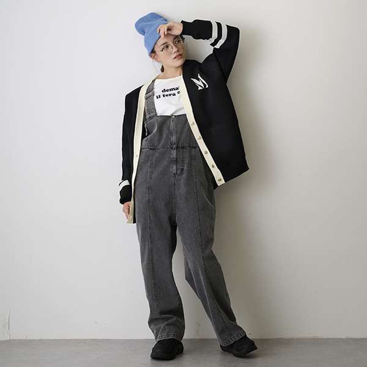 [AMI] High Waist Overalls,Black, large image number 11