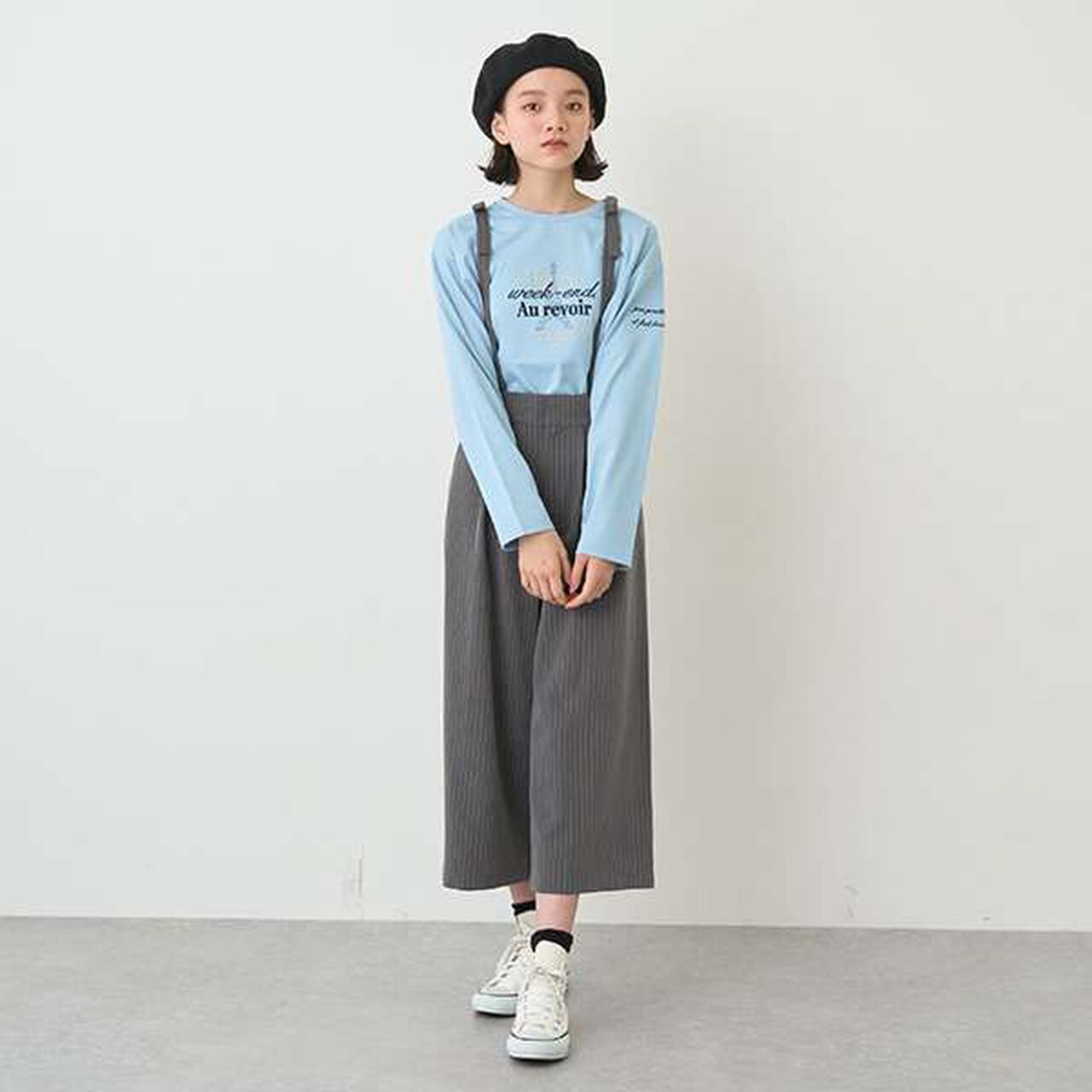 Suspender Wide Pants,Navy, large image number 7