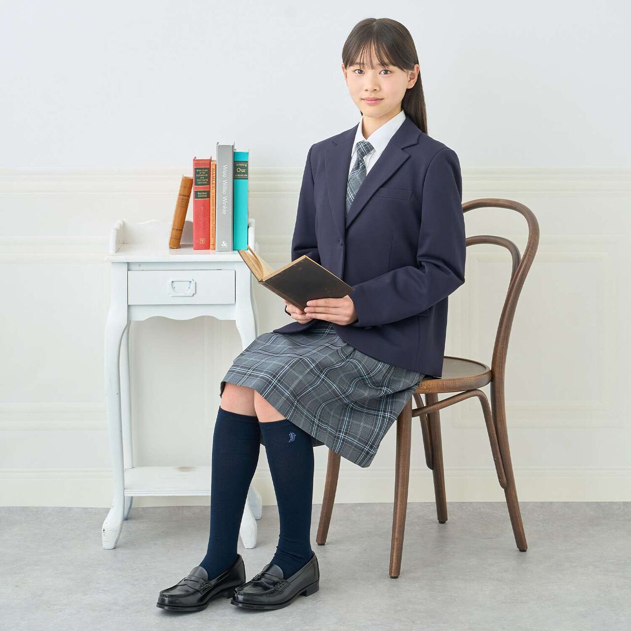 [Graduation Attire] Embroidered Logo Knee-High Socks,Deep red, large image number 19