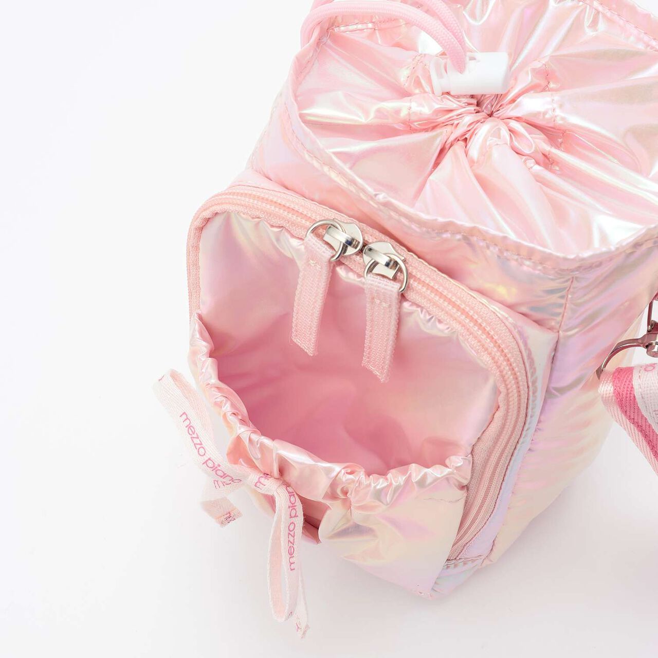 Logo Ribbon Shoulder Bag with Pet Bottle Holder,Pearl white, large image number 6