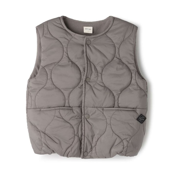 [Water-Repellent] Quilted Vest,Charcoal gray, medium image number 9