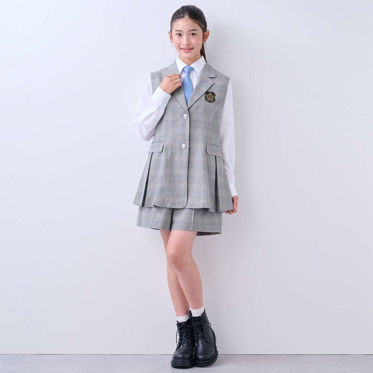 [Graduation Attire] [5-Piece Set] Gilet Jacket Coordination Set,Gray, large image number 0