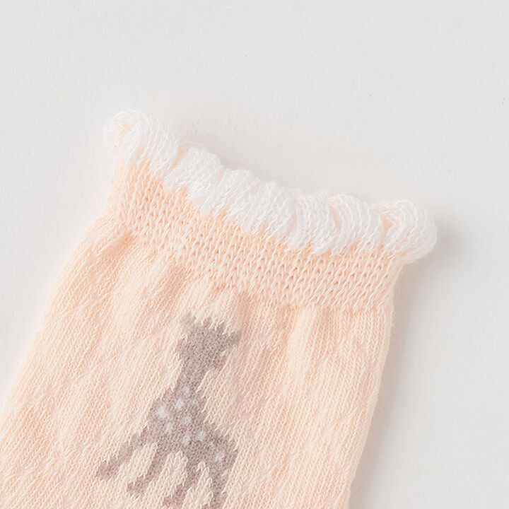Lace-Patterned Socks,Peach, medium image number 1