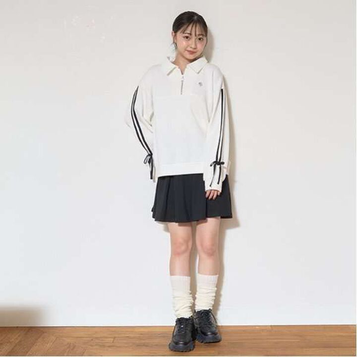 Half-Zip Pleated Set,Top gray, medium image number 16