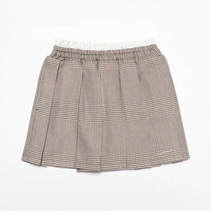[Link] Double Waist Pleated Skirt-Pants,Brown, medium image number 6