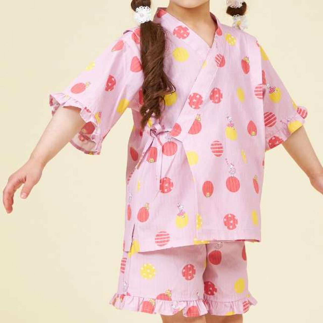 KP Polka Dot Pattern & Mimi-chan Jinbei,Yellow, large image number 1