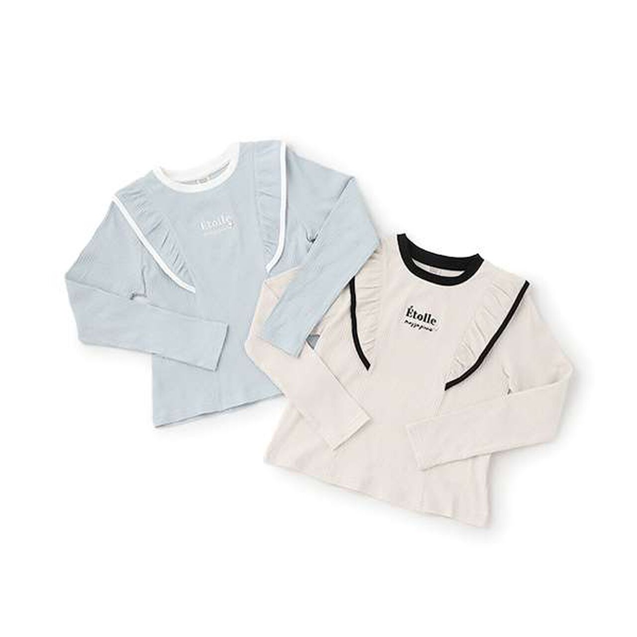 Etoile Frill Long-Sleeve T-Shirt,Ivory, large image number 8