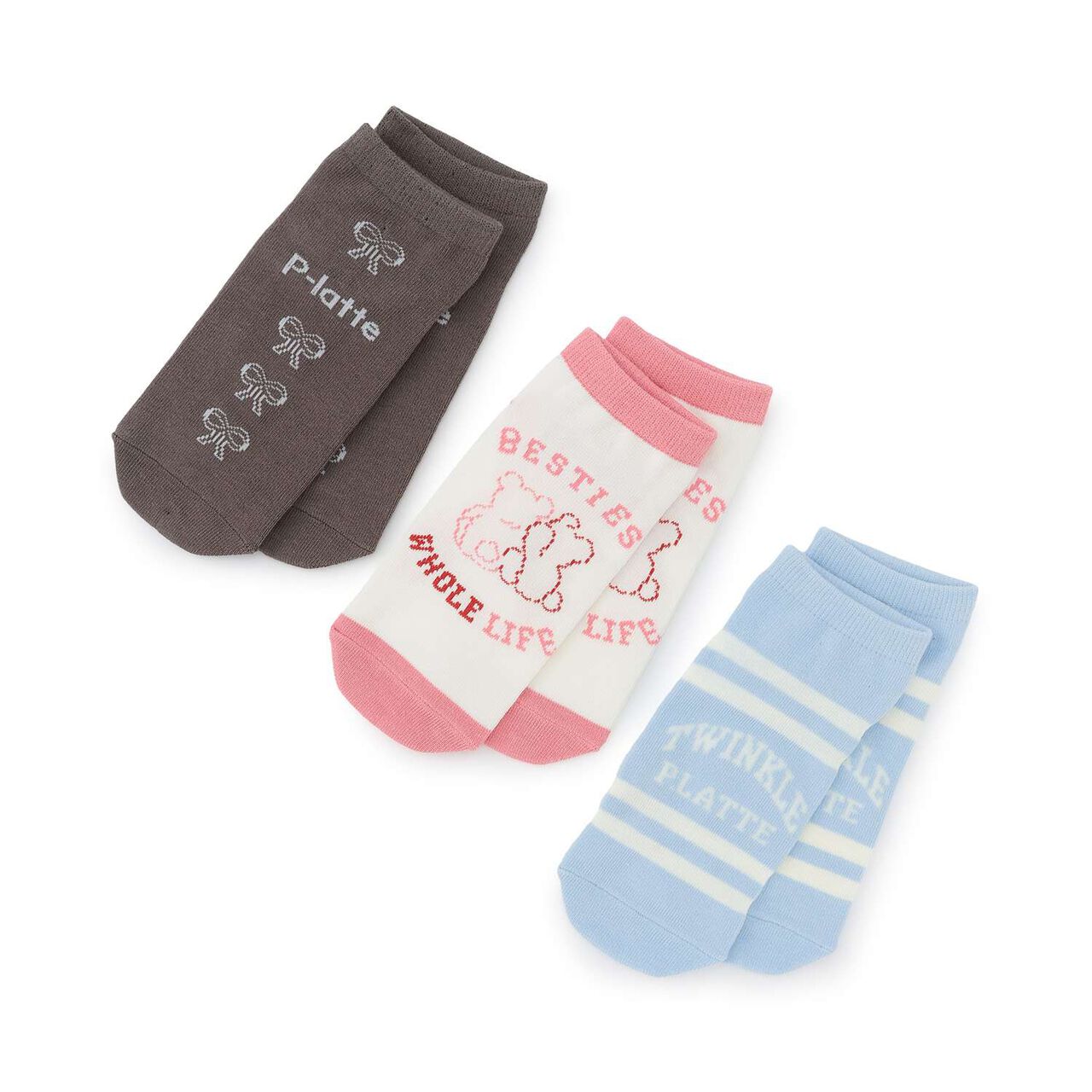Ankle-Length Socks [3-Pair Set],Multi color, large image number 0