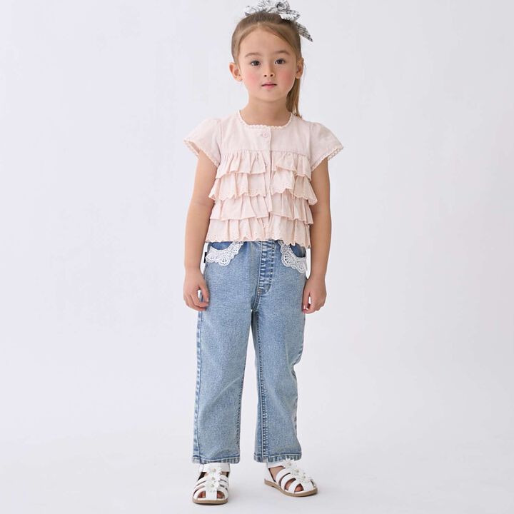 Lace Frill Top,Light pink, medium image number 3