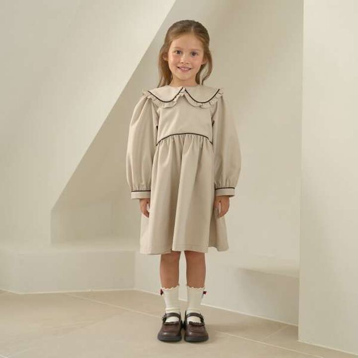 Removable Collar Occasion One-Piece Dress,Gray, medium image number 18